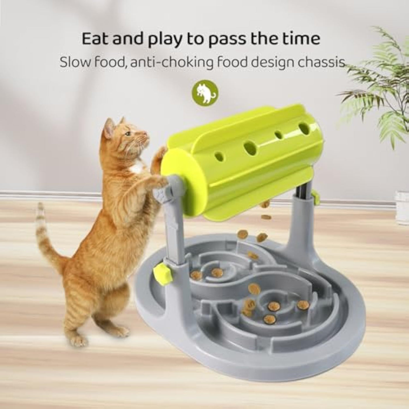 interactive treat-dispensing puzzle for pets helping cats eat slowly and enjoyably while reducing boredom and encouraging engagement.